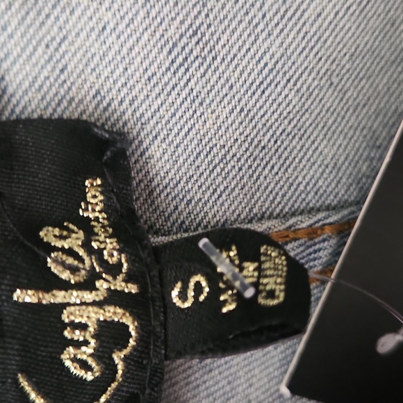 Distressed Washed Cargo Flare Denim - Picture 8 of 8